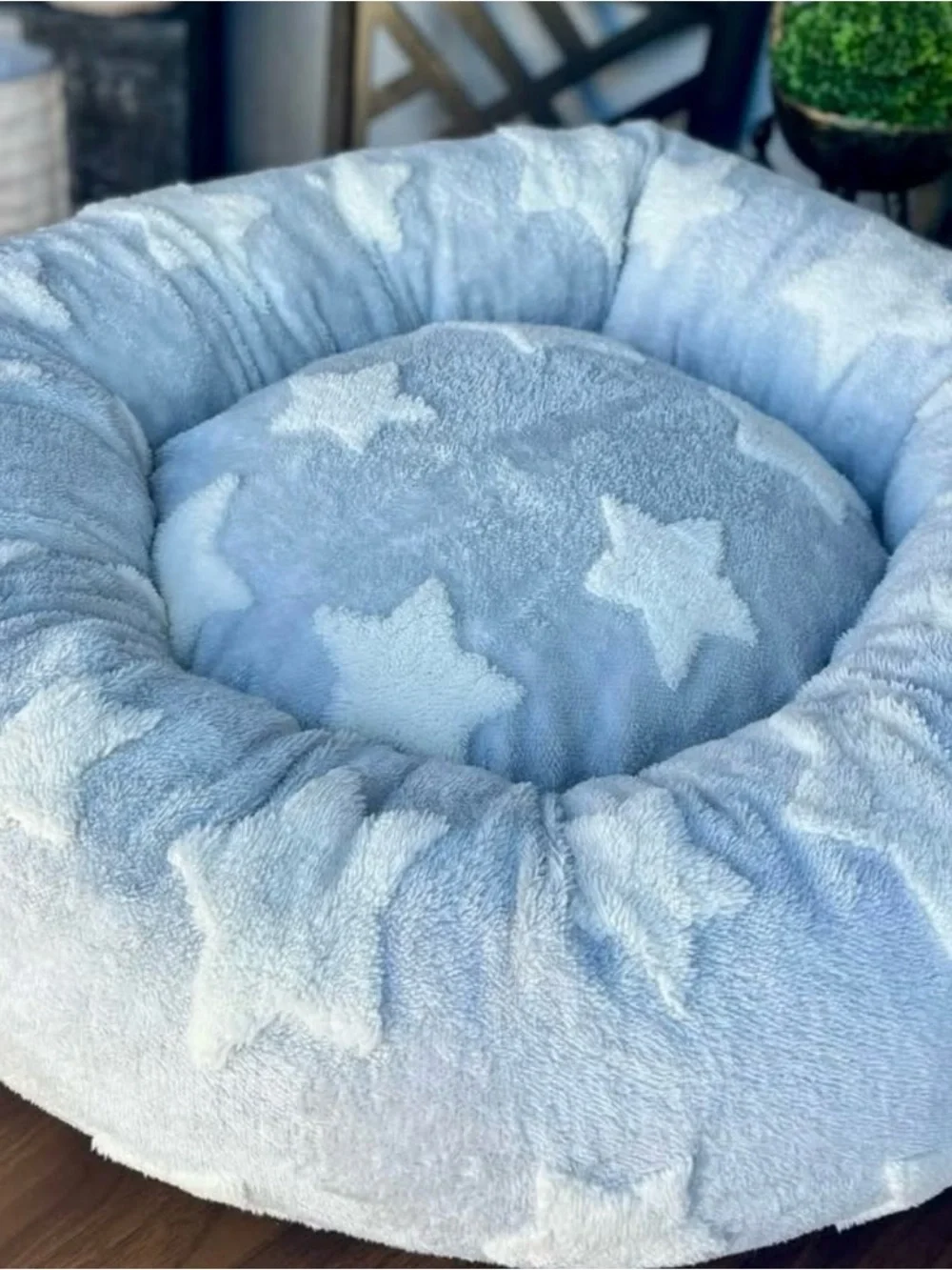 BEDSURE LARGE SIZE GREY STARS PET BED 🌟